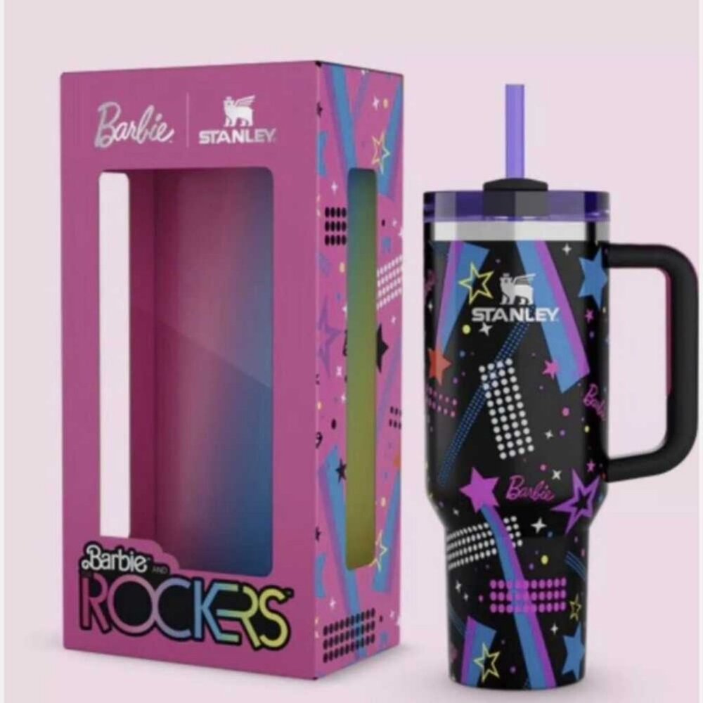 Barbie X Stanley Tumbler 80 s Rockers 40 Oz Quencher New!!! Limited Edition- Pre